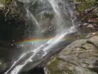 rainbrow over waterfall